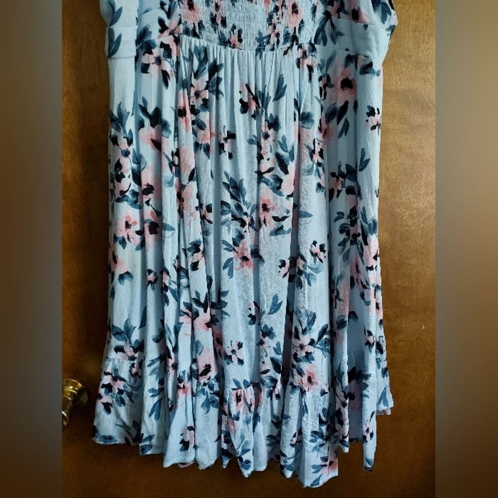 torrid Light Blue Floral Ruffle Dress - Picture 10 of 13